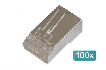 CAT 6 Modularstecker für Rundkabel, Pass through Stecker - 100 Stk. 