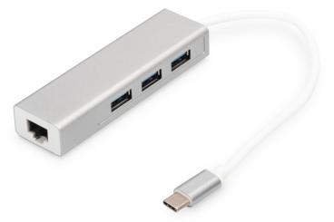 USB Typ C™ 3-Port Hub + Gigabit Ethernet 