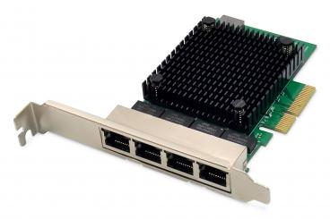 4-Port 2,5 Gigabit Ethernet Netzwerkkarte, RJ45, PCI Express, Realtek Chipsatz 