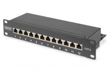 CAT 6, Klasse E Patch Panel, geschirmt, schwarz 
