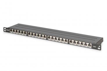 CAT 6, Klasse E High Density Patch Panel, geschirmt, schwarz 