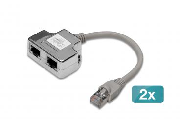 CAT 5e Patchkabel-Adapter, 2x CAT 5e, geschirmt - 2 Stk. 