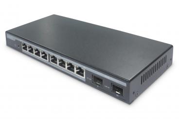 8-Port Gigabit PoE Netzwerkswitch, Desktop, L2 managed, 2 Uplinkports, SFP, 86 W, af/at 